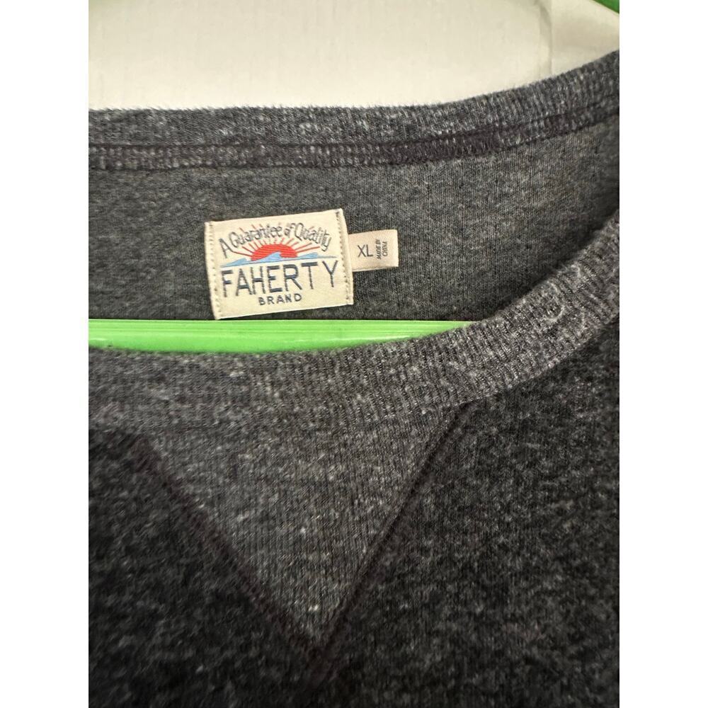 Faherty Men's Gray Long Sleeve Crewneck Pullover Sweater Size XL - Picture 4 of 5